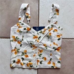 NWT Abercrombie Lemon Print Women's Top - Size: Small